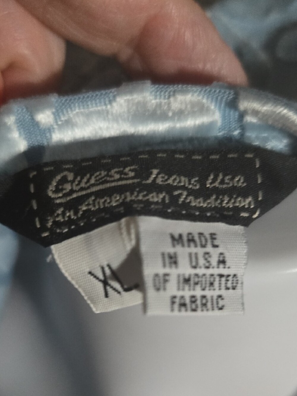 Guess Light Blue Velvet Burnout Long-Sleeve V-Neck Top - Picture 3 of 4